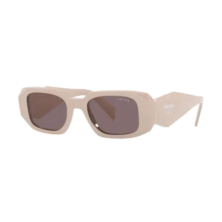 Prada Sunglasses Rectangle Full Rim, Powder Frame and Purple Brown Lens PR17WSVYJ6X1
