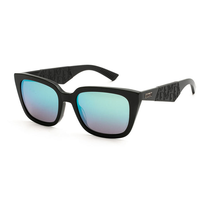 Dior Sunglasses Square Full Rim, Shiny Grey Frame and Blue Mirror Lens DIORB27S2I45I6