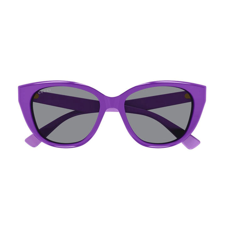 Gucci Sunglasses Square Full Rim, Shiny Glossy Purple Frame and Light Grey Lens GG1588S004