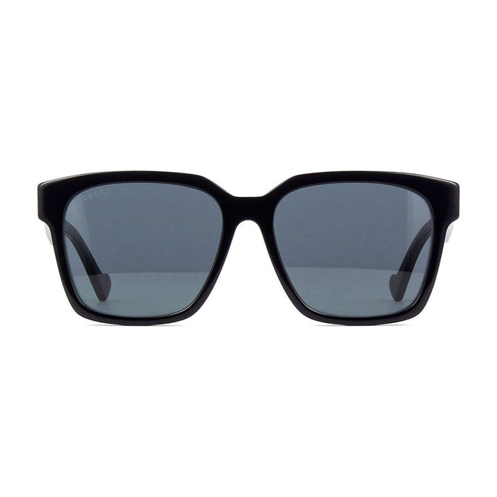 Gucci Sunglasses Square Full Rim, Shiny Black Frame and Grey Lens GG0965SA001