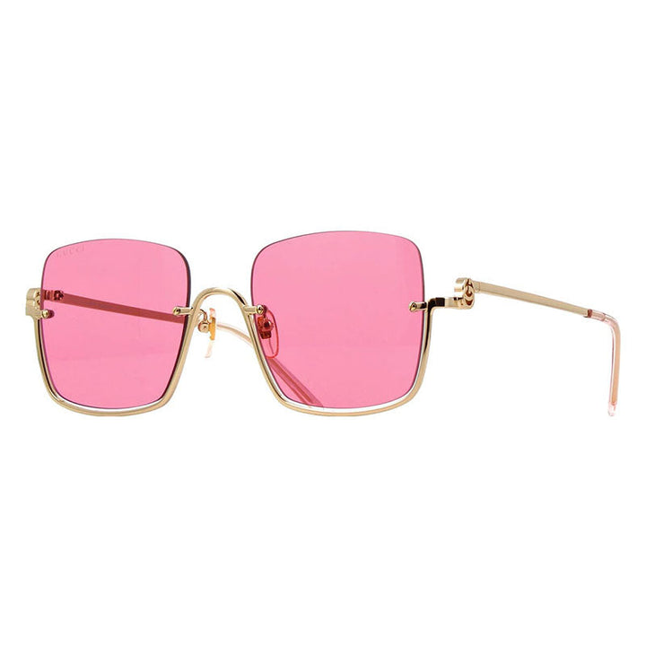 Gucci Sunglasses Square Semi Rim, Gold Frame and Cyclamen Lens GG1279S003