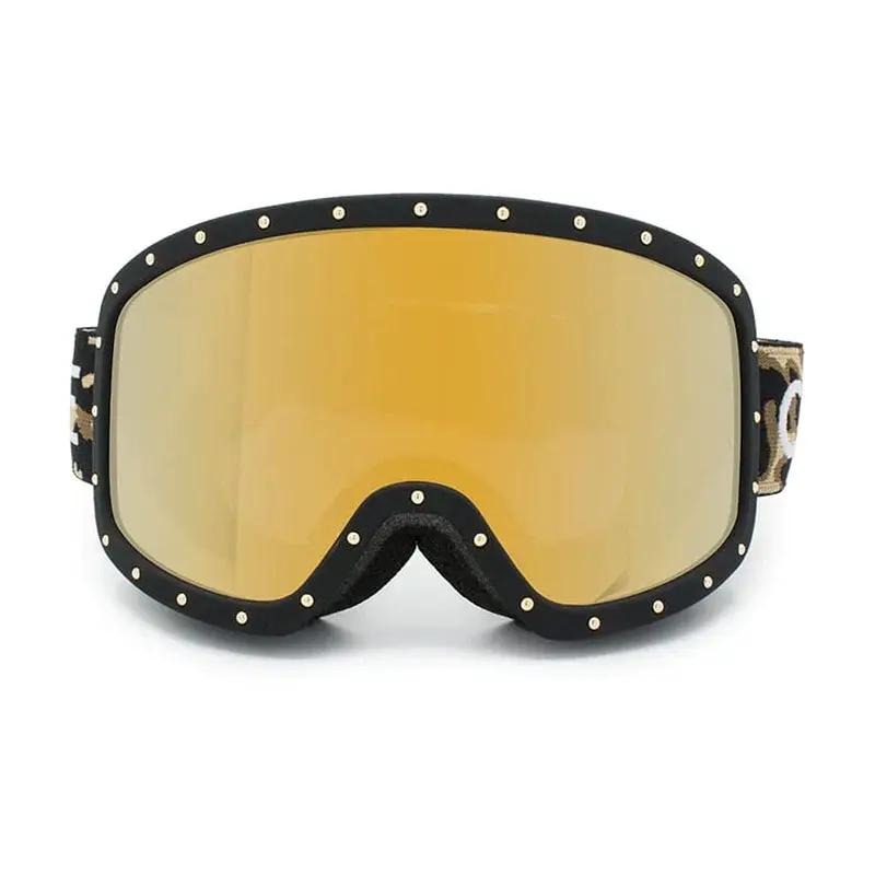 Celine Sunglasses Shield Full Rim, Black/camouflage Frame And Smoke With Gold Mirror Lens Cl40196U99C