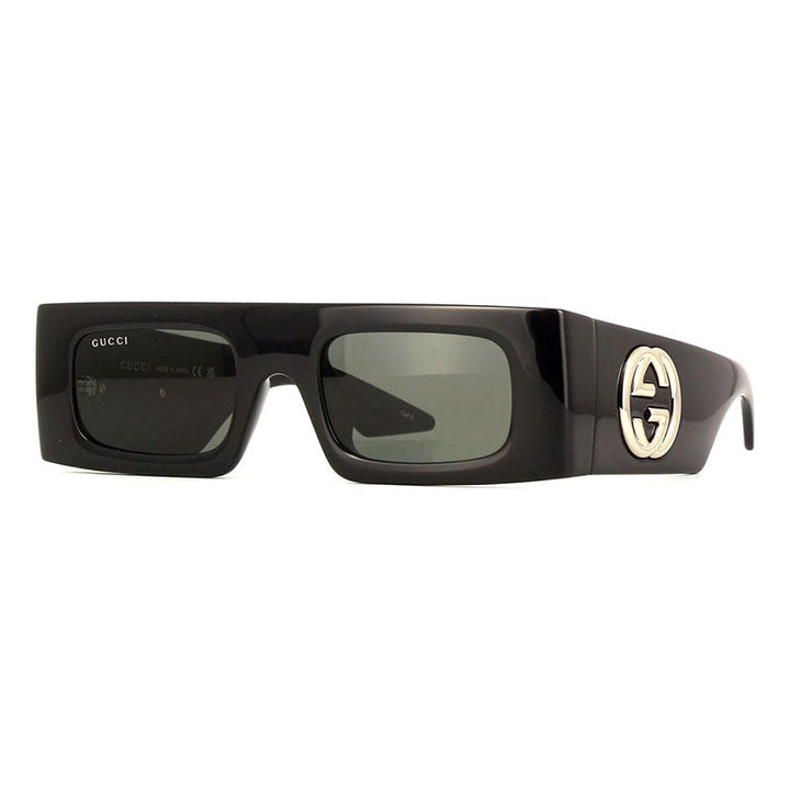 Gucci Sunglasses Rectangle Full Rim, Black Frame and Grey Lens GG1646S001