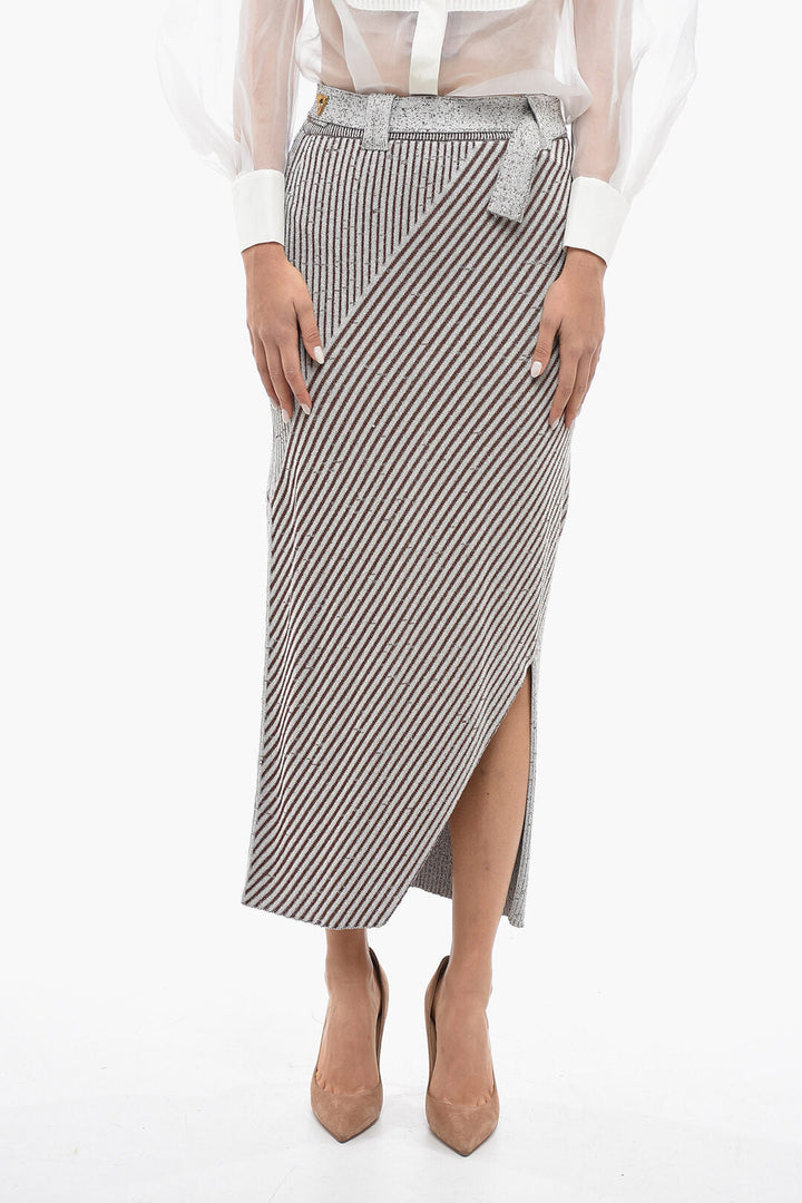 Aeron Belted Stretchy SAND Maxi Skirt