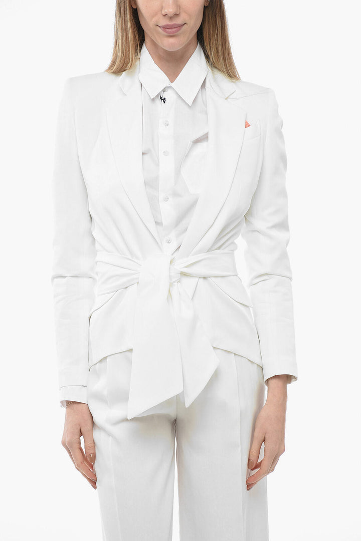 Hebe Studio Belted THE GIRLFRIEND Asymmetric Blazer