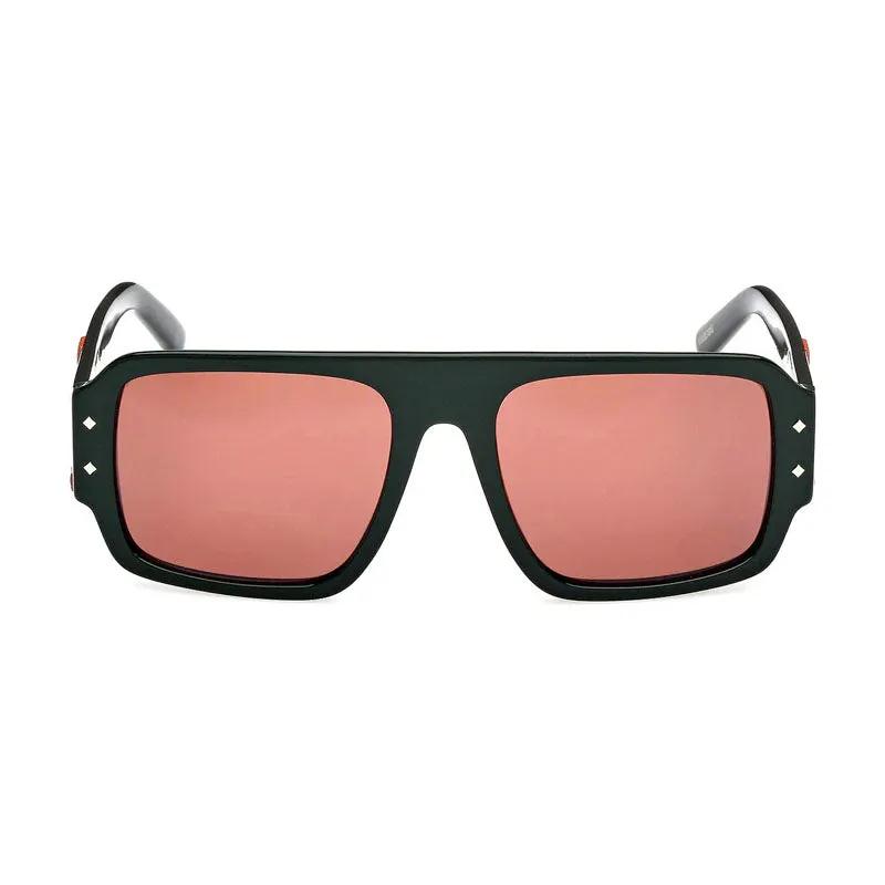 Mcm Sunglasses Square Full Rim, Shiny Dark Green Frame And Roviex Lens