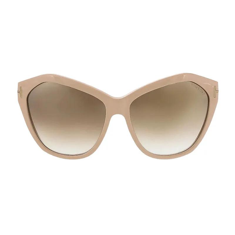 Tom Ford Sunglasses Cat Eye Full Rim, Pink Nude Frame And Brown Gradient Mirror Lens Ft031772L