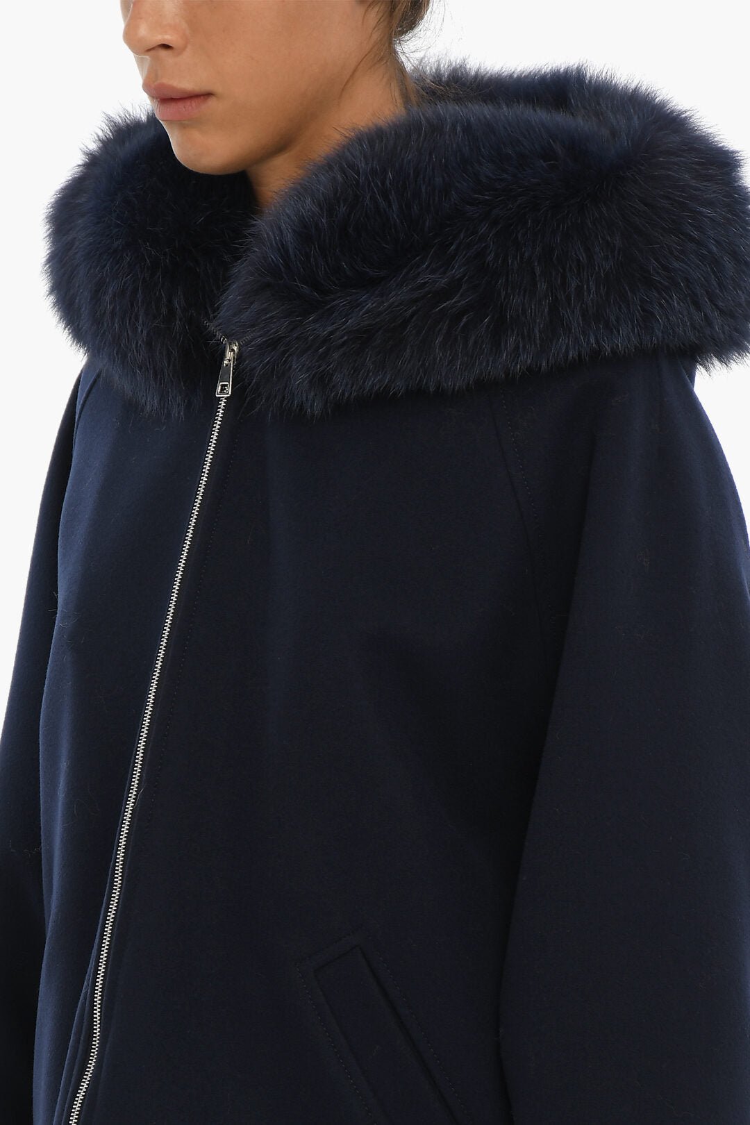 Other - Blancha Padded Wool Zipped Coat With Fur Lined Hood - 2600800020048 - Ask Me Wear