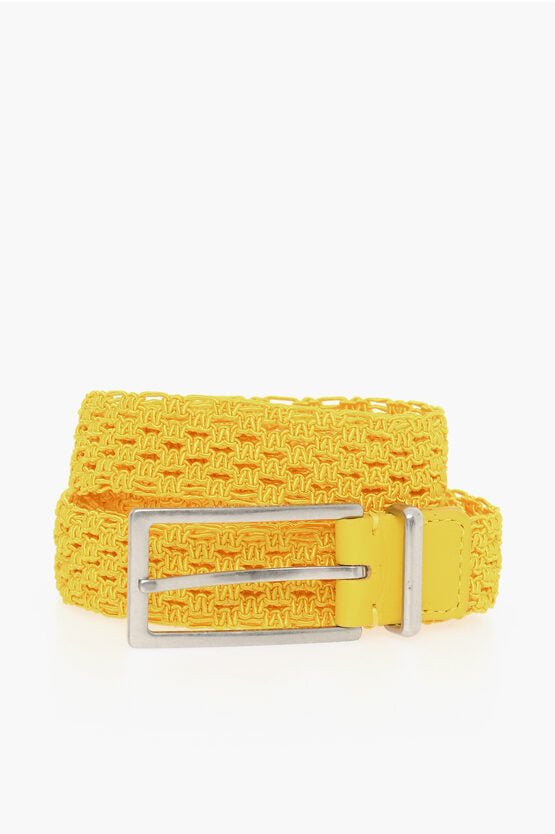 Accessories - Belts - Bottega Veneta Cotton Macrame Belt with Soft - leather Details 95 Belts - 8096837063 - Ask Me Wear