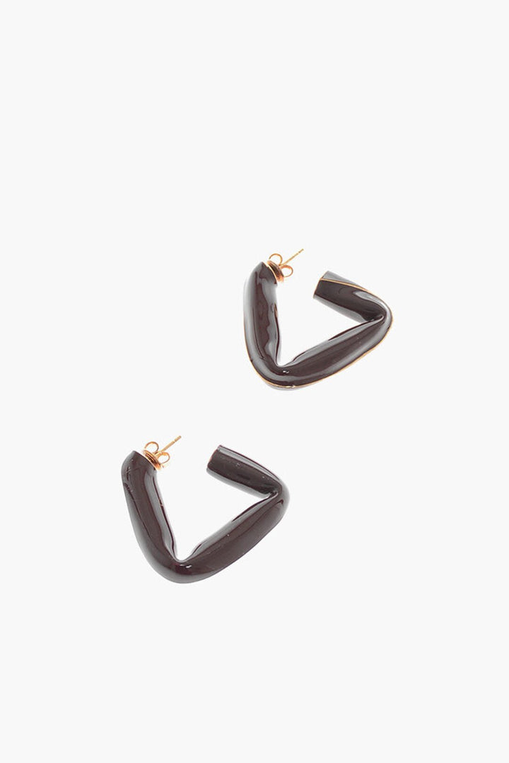 Earrings - Bottega Veneta Enameled FOLD TRIANGLE Hoop Earrings - 8099429713 - Ask Me Wear