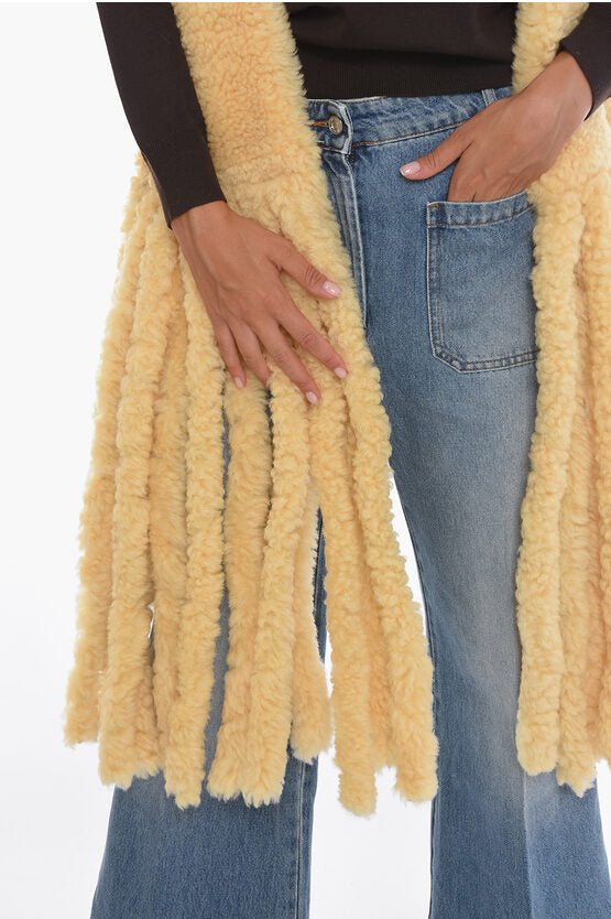 Accessories - Scarves - Bottega Veneta Fringed Shearling Scarf - 8094762490 - Ask Me Wear