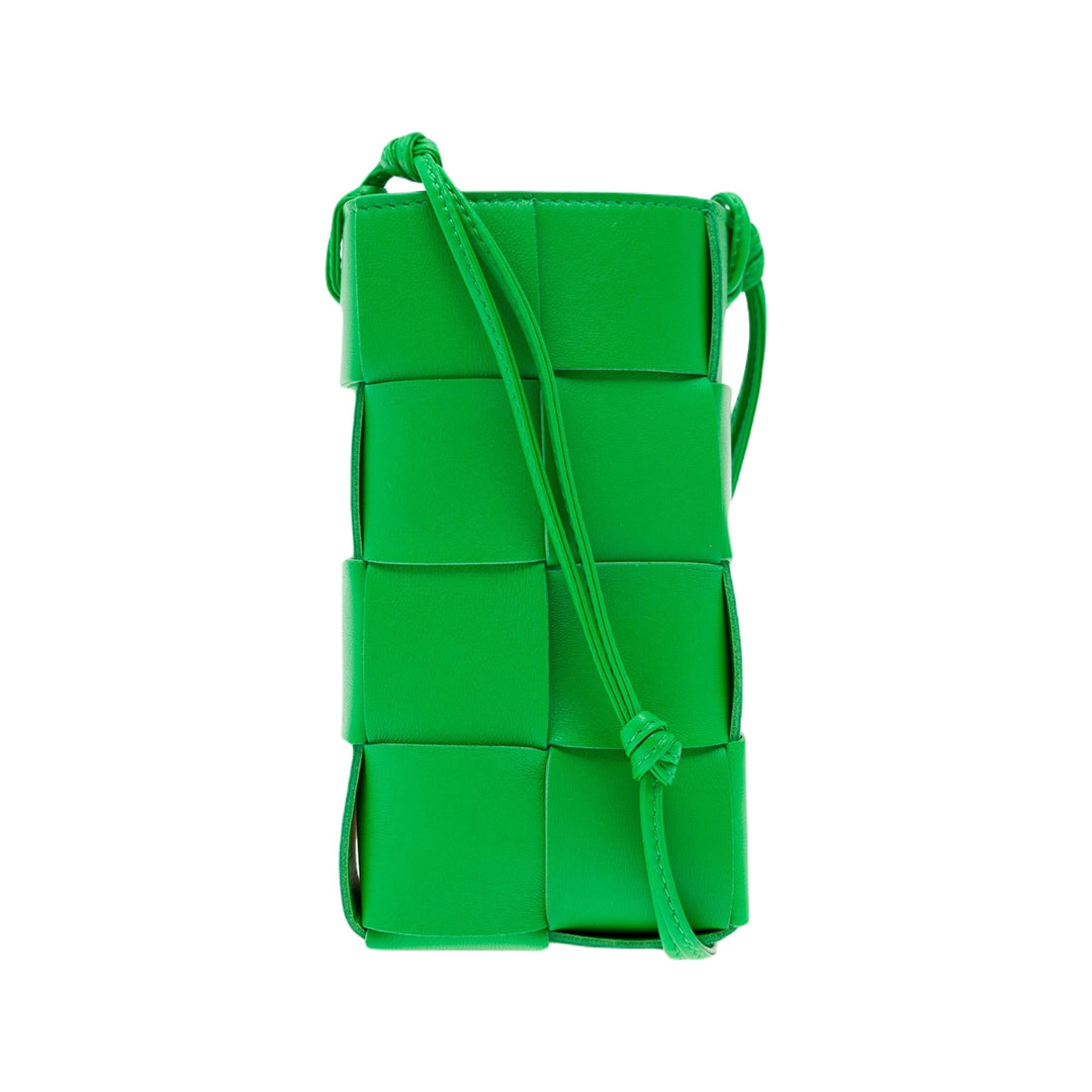 Accessories - Bottega Veneta Mobile Phone Holder in Grass Green Leather - 730541VCQC4_3722_UNI - Ask Me Wear