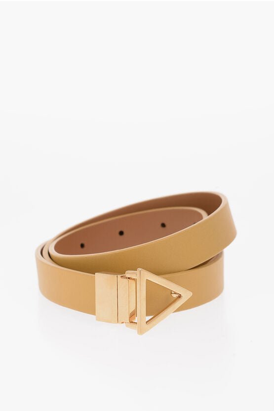 Accessories - Belts - Bottega Veneta Reversible Leather Belt with Triangular Buckle 20mm - 8106832391 - Ask Me Wear