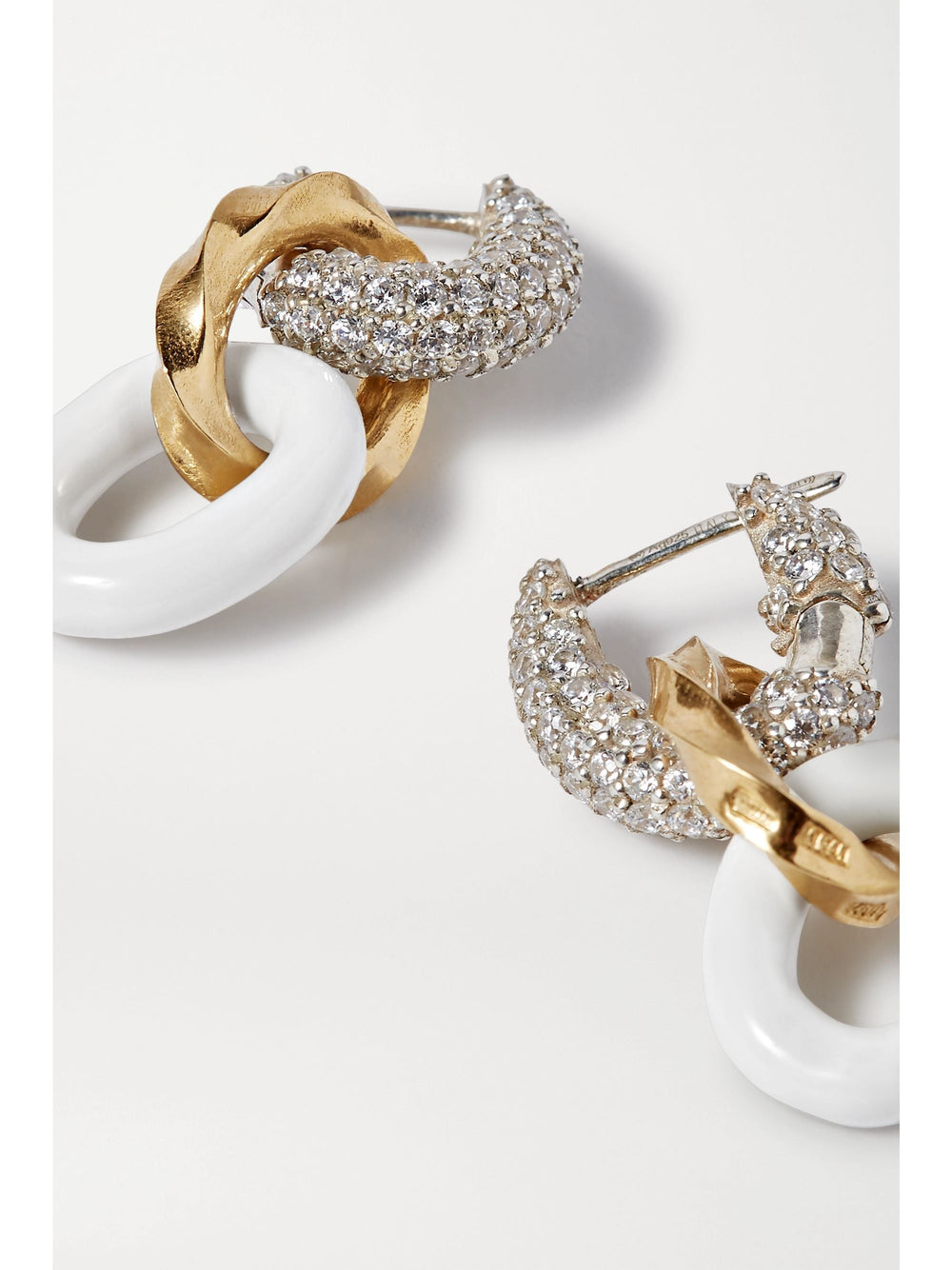 Earrings - Bottega Veneta Silver and gold - tone, enamel and crystal earrings - 629179VBOBH_9830 - Ask Me Wear