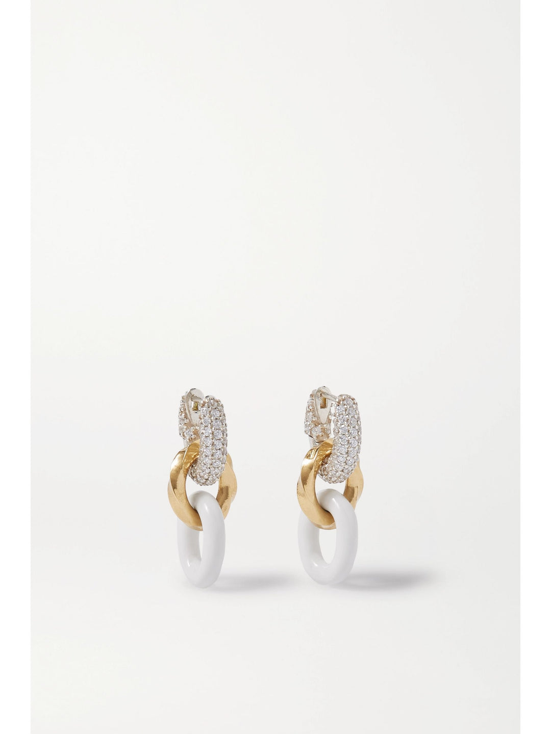 Bottega Veneta - Earrings - Bottega Veneta Silver and gold - tone, enamel and crystal earrings - 629179VBOBH_9830 - Ask Me Wear