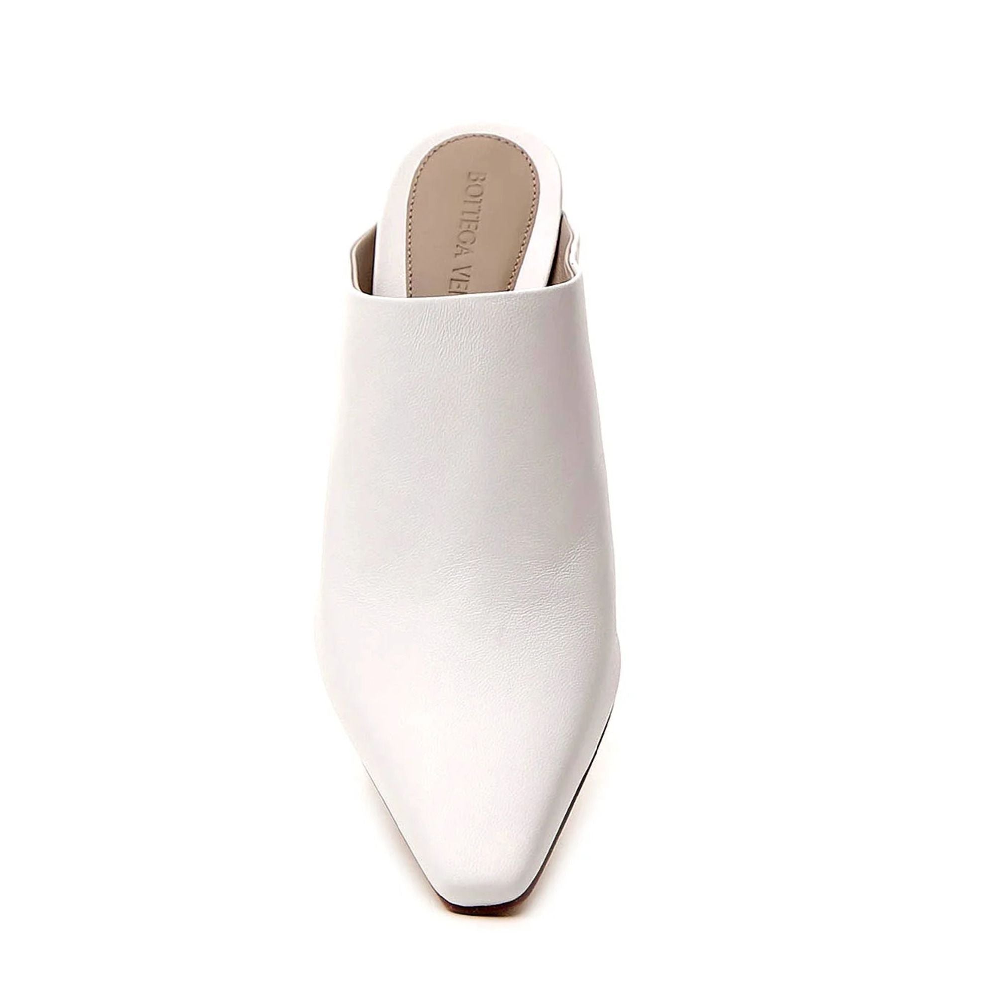 BOTTEGA VENETA ホワイトミュール Bottega Veneta Almond Toe Leather Mules | Designer Fashion outlet