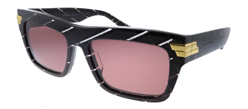 Bottega VenetaSunglasses - Bottega Veneta BV 1058S 003 Rectangle Acetate Burgundy Sunglasses with Pink Lens - BV_1058S_003 - Ask Me Wear