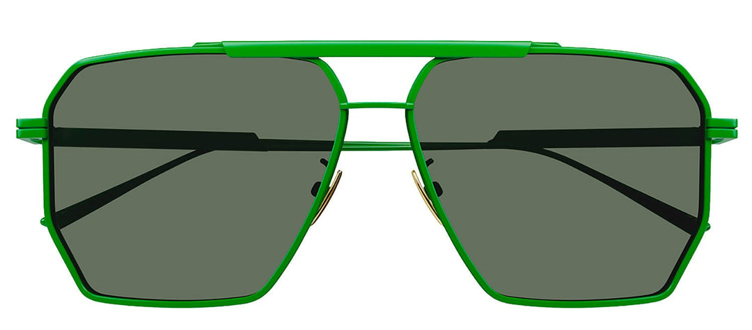 Bottega VenetaSunglasses - Bottega Veneta MINIMALIST BV 1012S 006 Geometric Metal Green Sunglasses with Green Lens - BV_1012S_006_60mm - Ask Me Wear