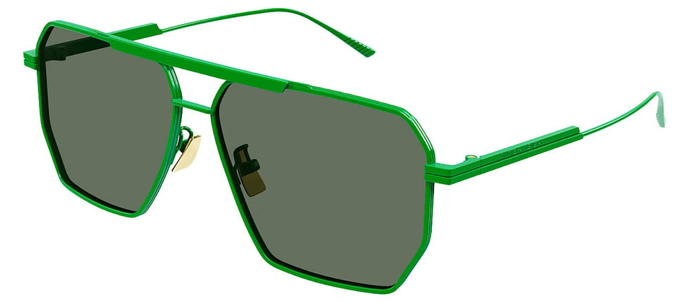 Bottega VenetaSunglasses - Bottega Veneta MINIMALIST BV 1012S 006 Geometric Metal Green Sunglasses with Green Lens - BV_1012S_006_60mm - Ask Me Wear