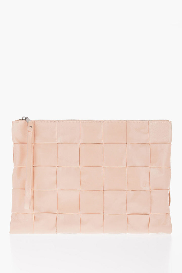 Bottega Veneta Braided Design Leather Clutch