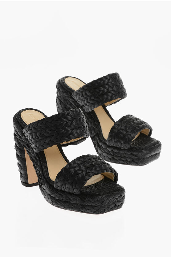 Sandalias de rafia trenzada Bottega Veneta 12 cm 38,5 EU