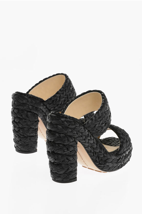 Bottega Veneta Braided Raffia Sandals 12 cm 38.5 Shoes EU