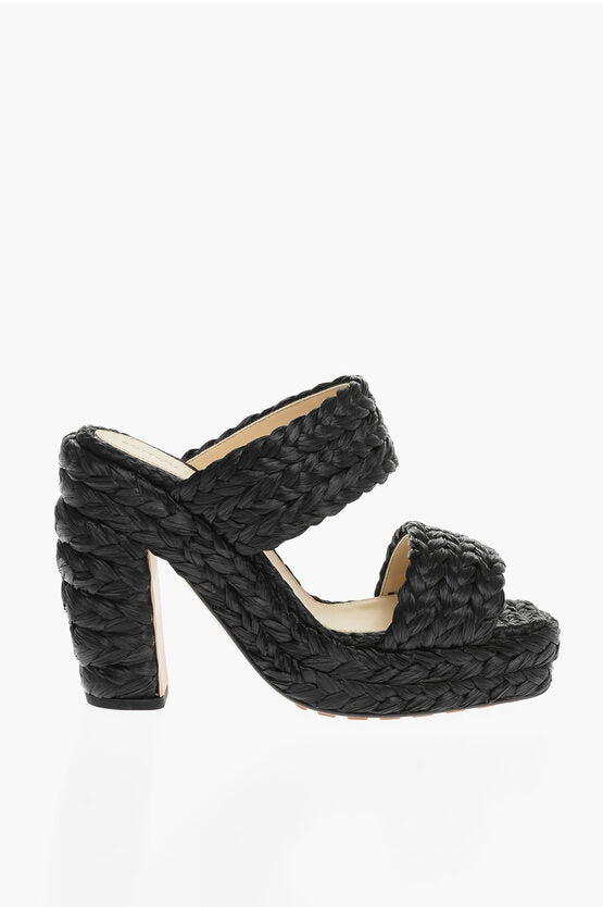 Sandalias de rafia trenzada Bottega Veneta 12 cm 38,5 EU