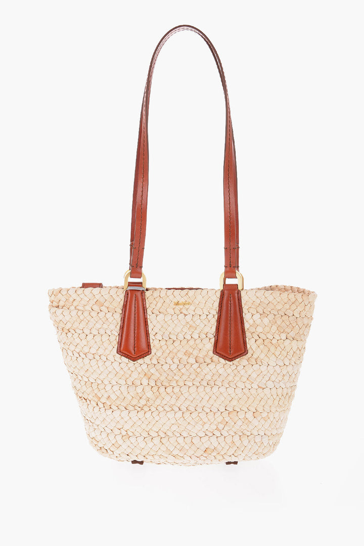 Max Mara Braided Straw PANIERM Tote Bag with Double Handle