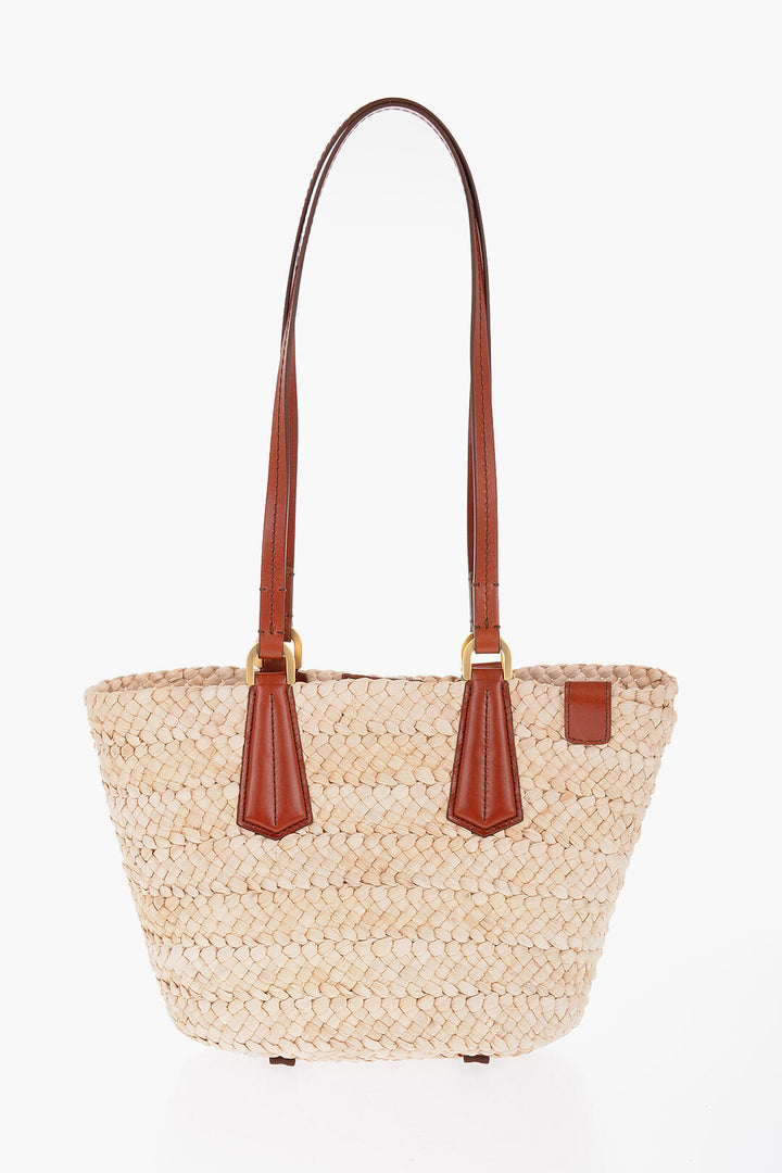 Max Mara Braided Straw PANIERM Tote Bag with Double Handle