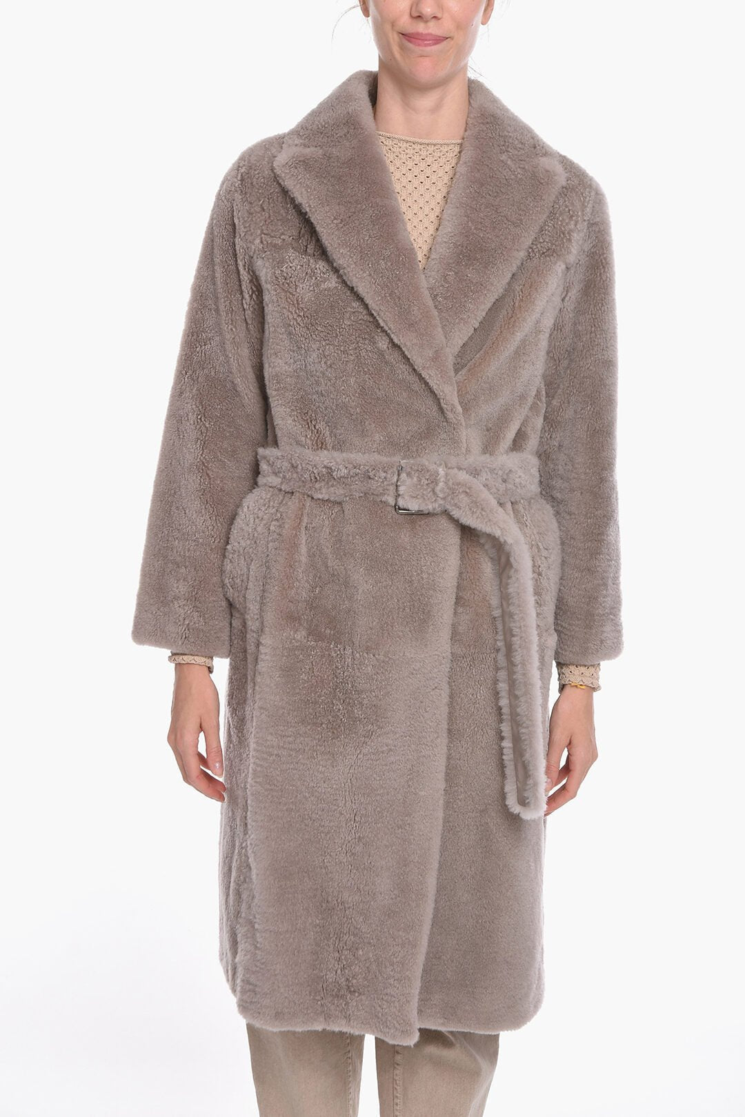 Other - Brunello Cucinelli Cashmere Goat Fur Double - breasted Coat with Belt - GC120230400174 - Ask Me Wear