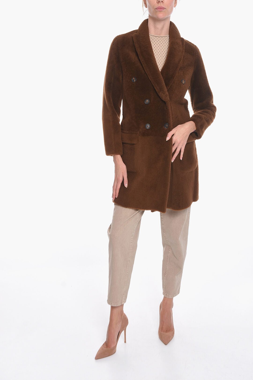 Other - Brunello Cucinelli Sheepskin Fur Double - breasted Coat with Flap Pockets - GC120230700002 - Ask Me Wear