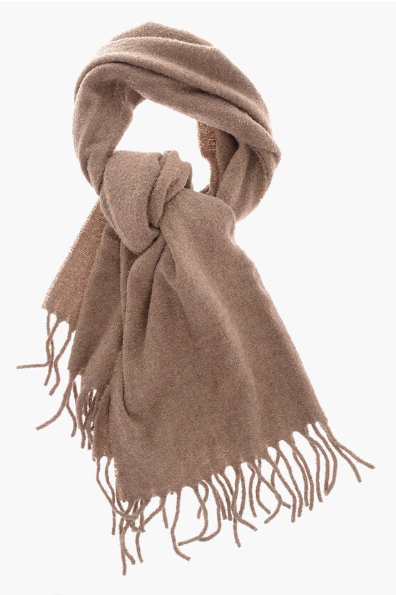 Accessories - Scarves - Brunello Cucinelli Solid Color Scarf With Fringes - 00000000000010297727 - Ask Me Wear