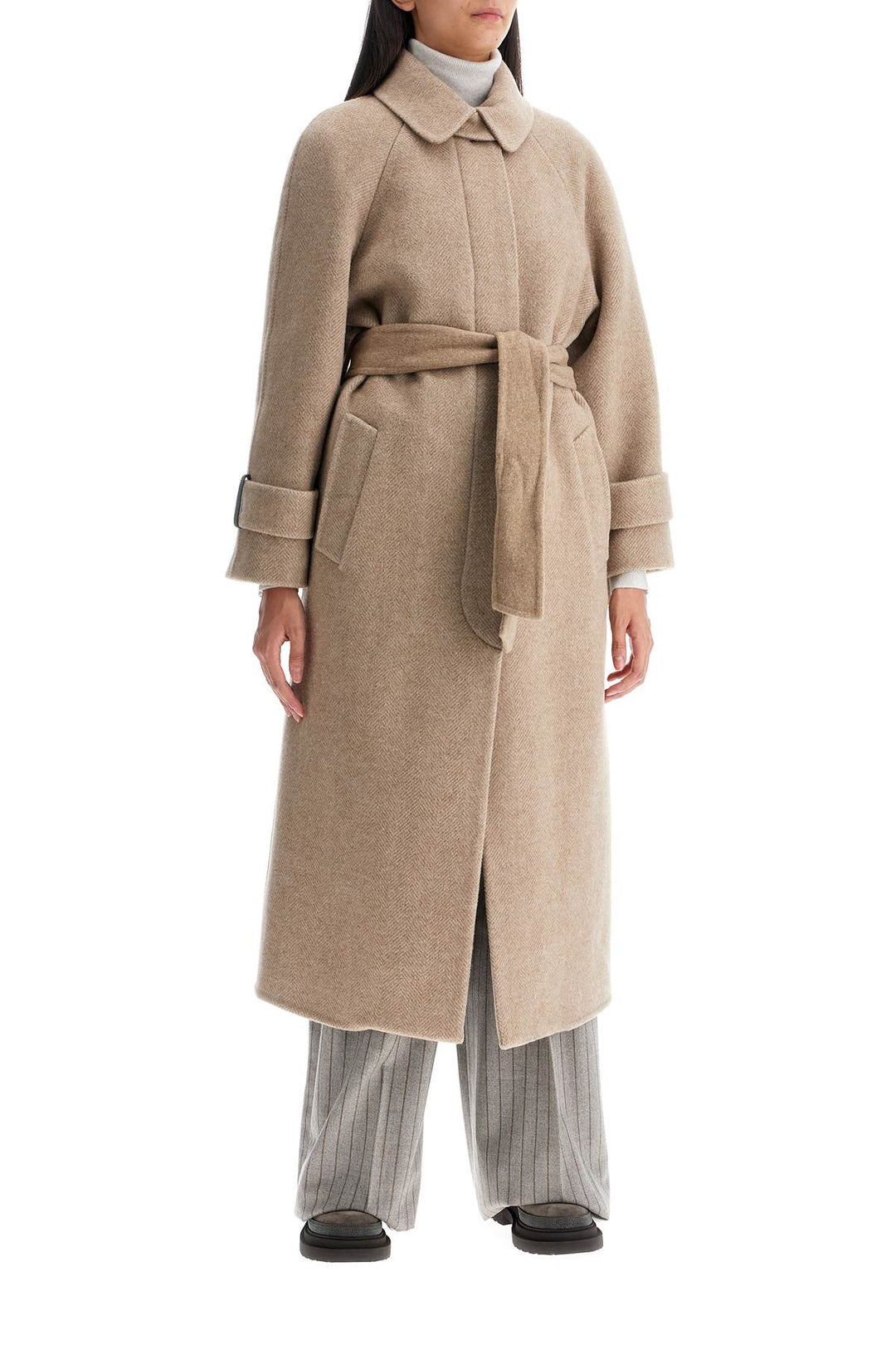 Clothing - Brunello Cucinelli Wool And Cashmere Coat With Belt - 242026DCA000004 - C001R - 40 - Ask Me Wear