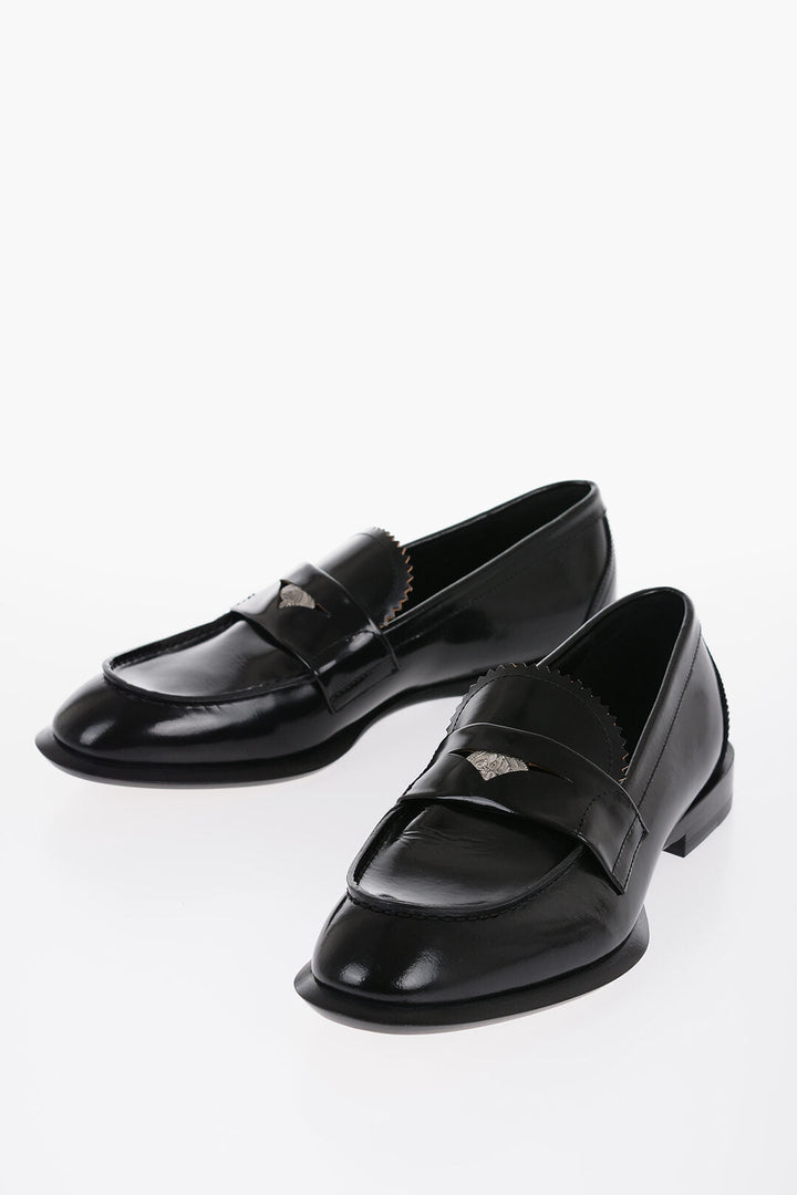 Alexander McQueen Brushed Leather Penny Loafers