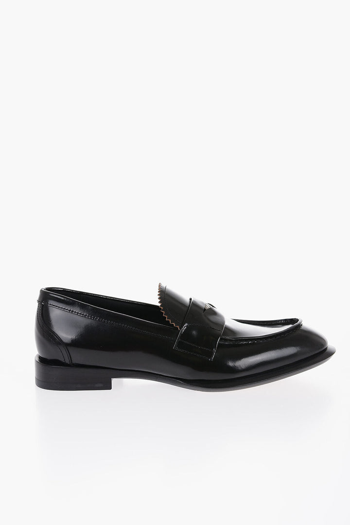 Alexander McQueen Brushed Leather Penny Loafers