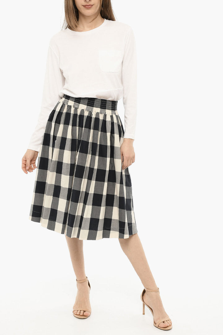 Woolrich Buffalo Check circle Longuette Skirt with Drawstring Waist