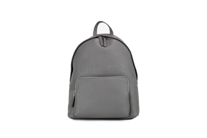  - Burberry Abbeydale Branded Charcoal Grey Pebbled Leather Backpack Bookbag - 93401 - Ask Me Wear