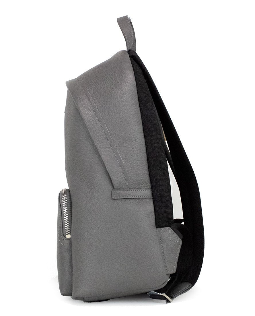  - Burberry Abbeydale Branded Charcoal Grey Pebbled Leather Backpack Bookbag - 93401 - Ask Me Wear