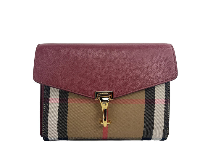  - Burberry Macken Small Crimson House Check Leather Crossbody Bag - 84387 - Ask Me Wear