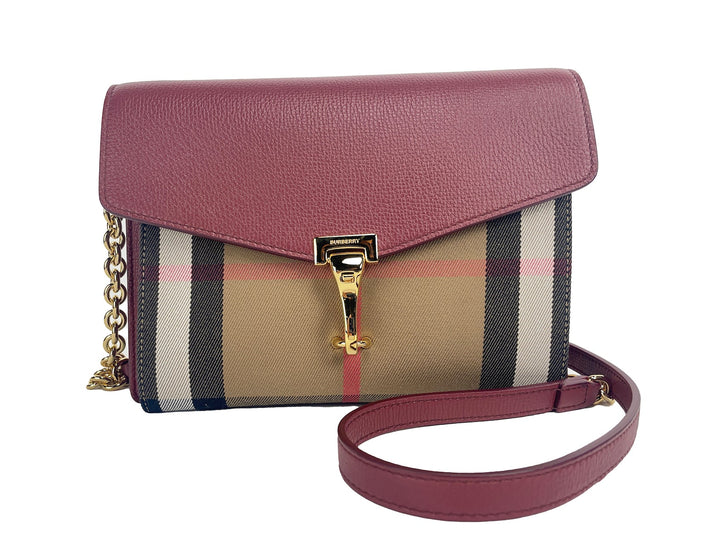  - Burberry Macken Small Crimson House Check Leather Crossbody Bag - 84387 - Ask Me Wear