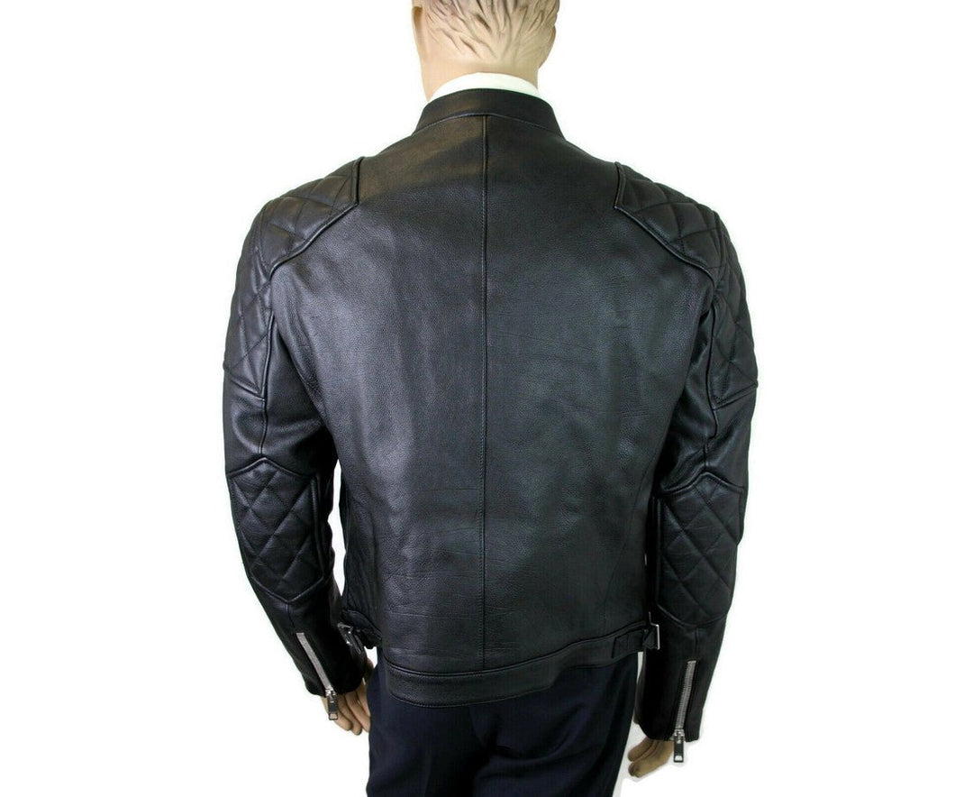  - Burberry Men's Black Leather Diamond Quilted Biker Jacket - 4067591 - Black - EU 50 - bgi - Ask Me Wear