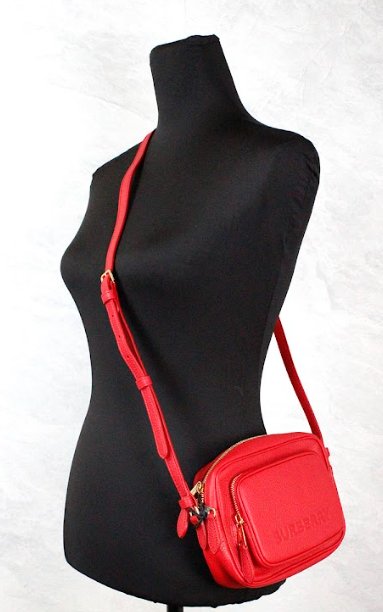  - Burberry Small Branded Bright Red Grainy Leather Camera Crossbody Bag - 35029 - Ask Me Wear