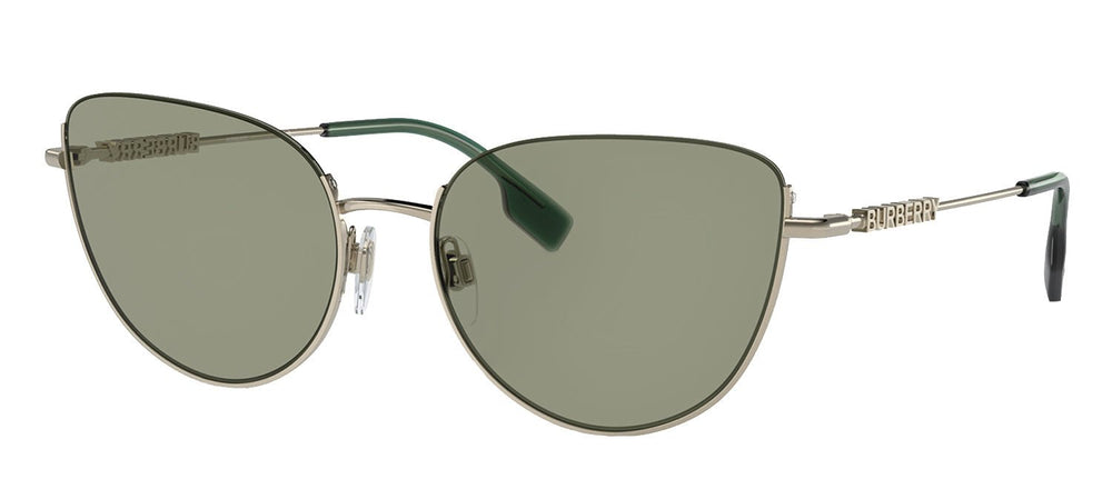 BurberrySunglasses - Burberry BE 3144 1109/2 Cat - Eye Metal Gold Sunglasses with Green Lens - BE_3144_1109/2_58mm - Ask Me Wear
