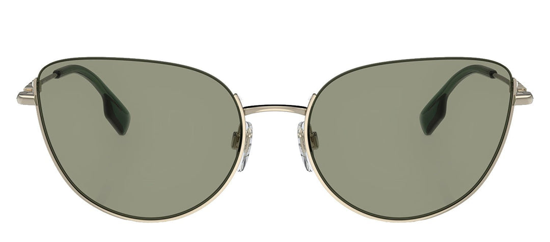 BurberrySunglasses - Burberry BE 3144 1109/2 Cat - Eye Metal Gold Sunglasses with Green Lens - BE_3144_1109/2_58mm - Ask Me Wear