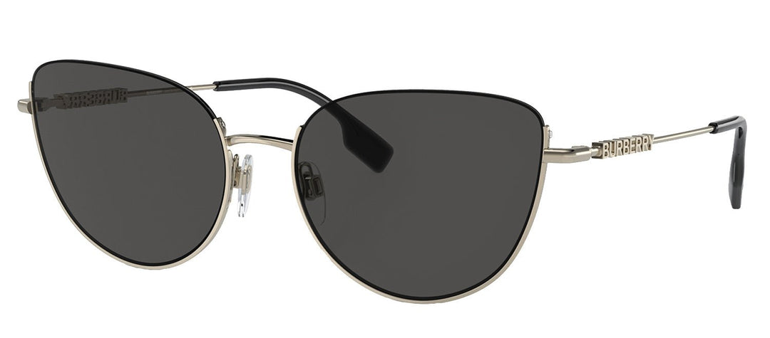 BurberrySunglasses - Burberry BE 3144 110987 Cat Eye Metal Gold Sunglasses with Dark Grey Lens - BE_3144_110987_58mm - Ask Me Wear