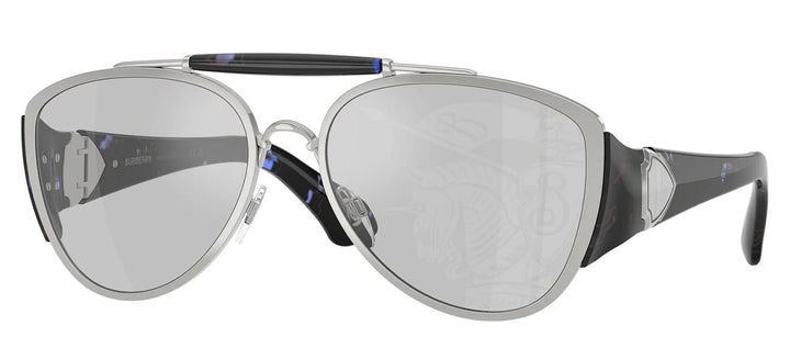 BurberrySunglasses - Burberry BE 3161 100569 Pilot Metal Silver Sunglasses with Silver Mirror Lens - BE_3161_100569_60mm - Ask Me Wear