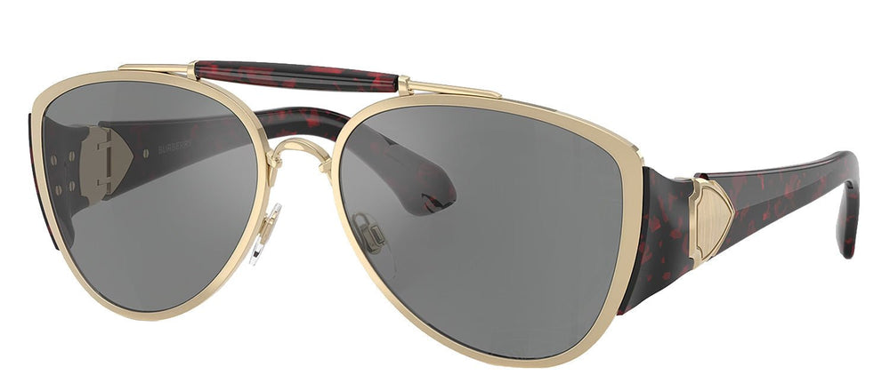BurberrySunglasses - Burberry BE 3161 1109AI Pilot Metal Gold Sunglasses with Grey Mirror Lens - BE_3161_1109AI_60mm - Ask Me Wear