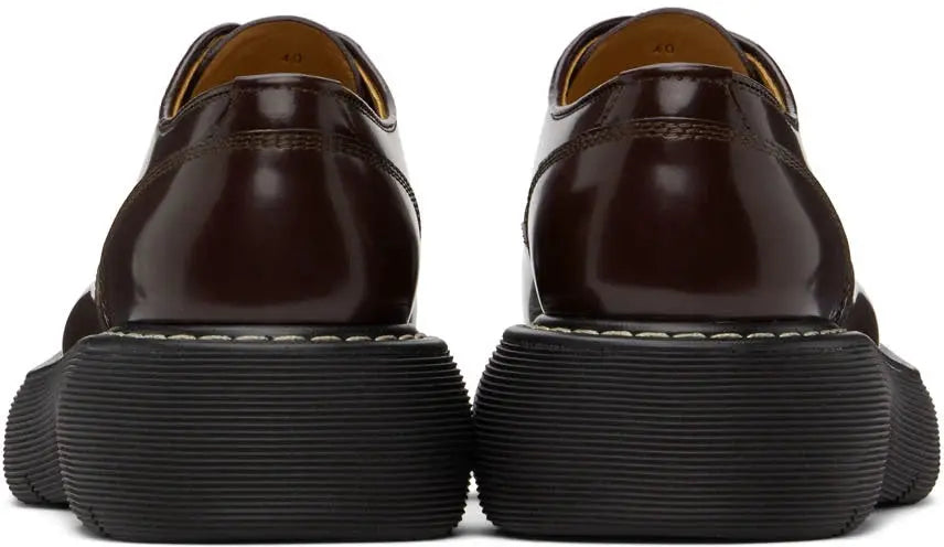 Bottega Veneta Burgundy Swell Lace-Up Shoes - Open Box