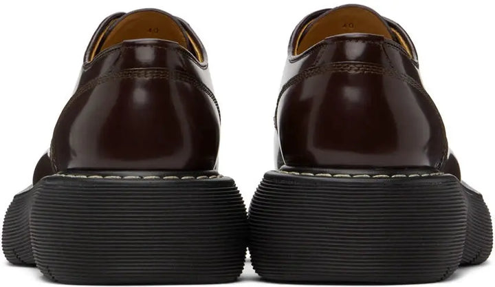 Bottega Veneta Burgundy Swell Lace-Up Shoes - Open Box