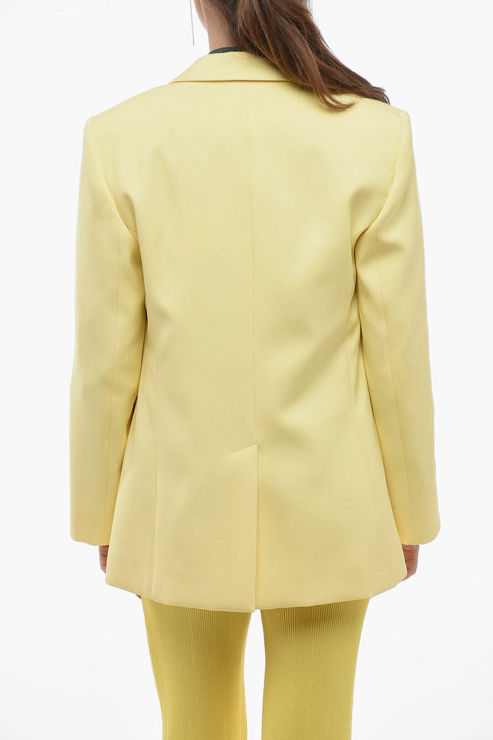 Chloe Buttonless Pure Silk Blazer with Peak Lapel